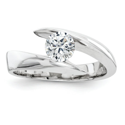 14k White Gold AA Diamond solitaire ring