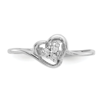 14k White Gold VS Diamond heart ring