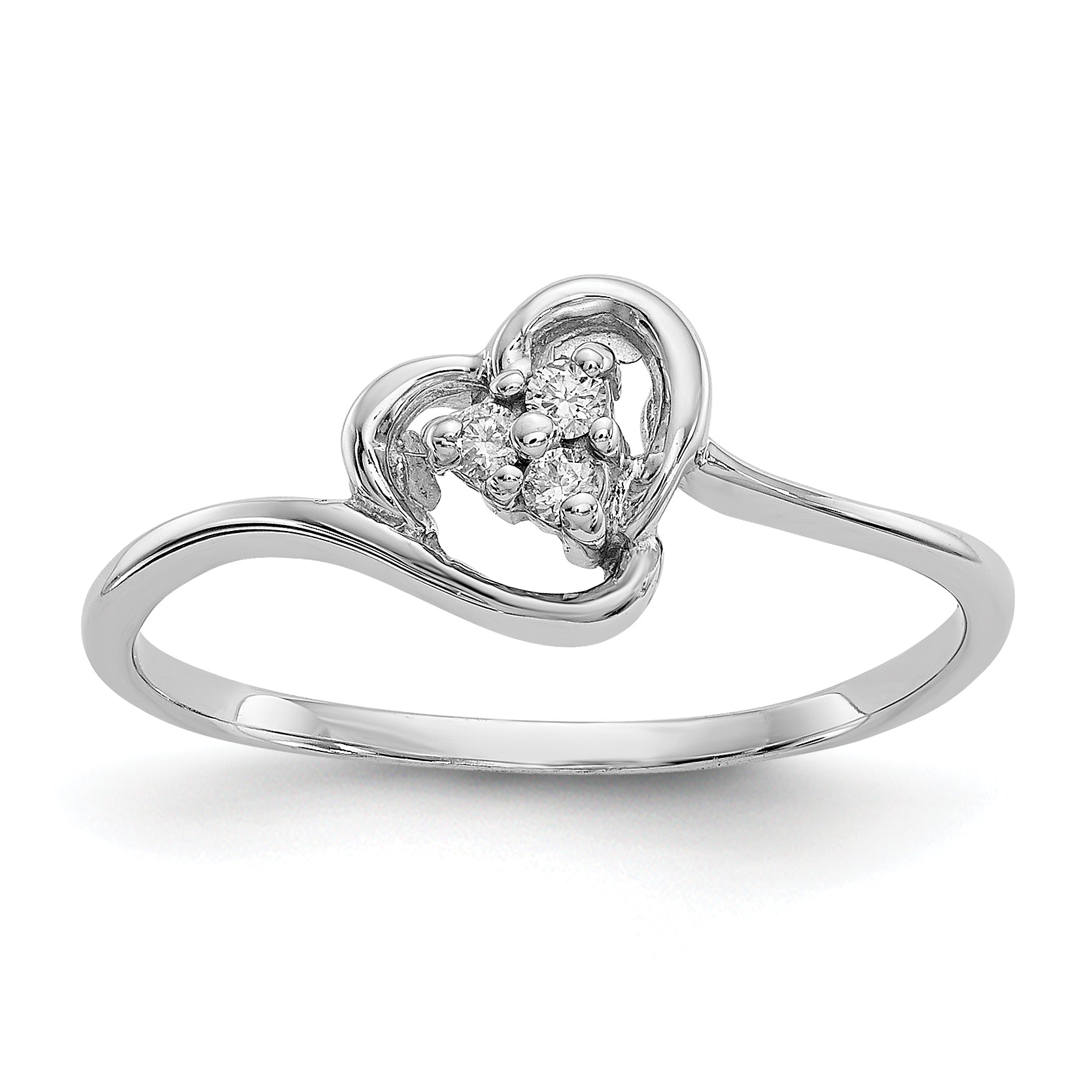 14k White Gold VS Diamond heart ring