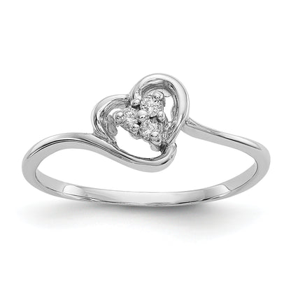 14k White Gold VS Diamond heart ring
