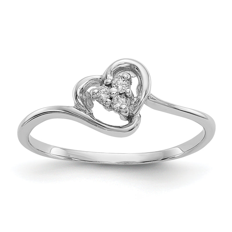 14k White Gold VS Diamond heart ring