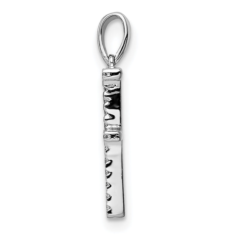 14k White Gold Diamond Initial F Pendant