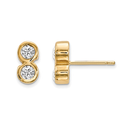 14ky 2 stone Diamond Earring